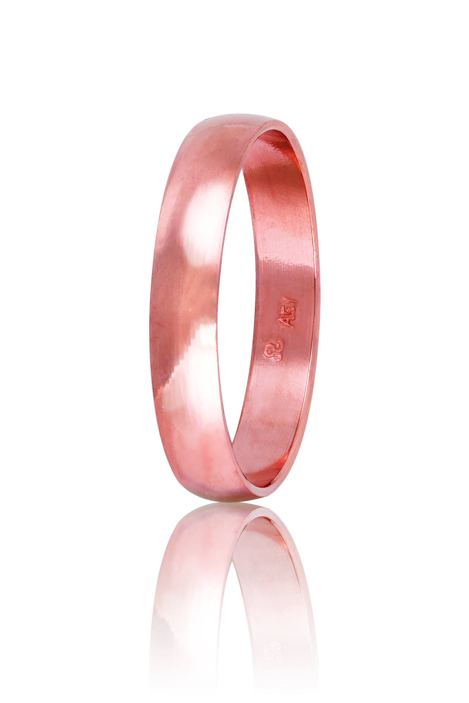 Rose gold wedding rings 4mm  (code HR2Ar).